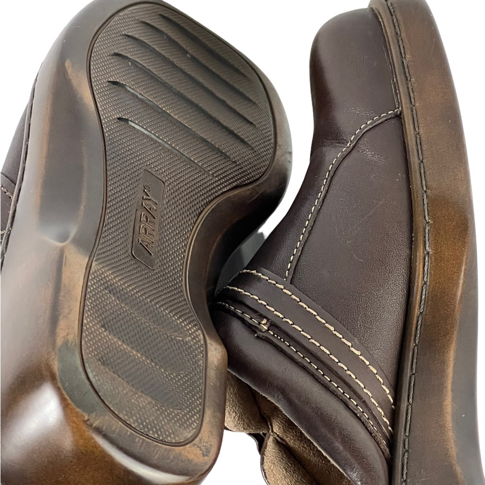 Array Ladies Brown Leather Mule Slides Shoes Size… - image 4